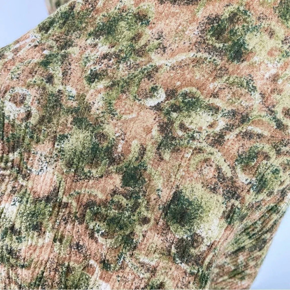 Vintage 90s Floral Print Sleeveless Crepe Dress Womens 8 Petite Medium Green - Picture 7 of 12